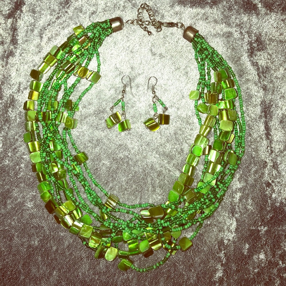 Matching earring and necklace set